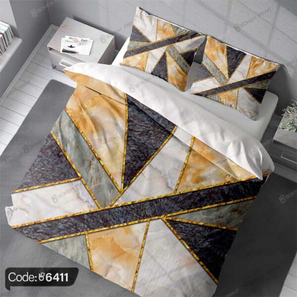 روتختی طرح هندسی سه بعدی کد 6411، دکوراسیون مدرن و جذاب برای اتاق خواب