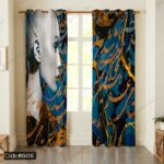 پرده پانچ چهره و تایپوگرافی کد 6416، پرده‌ای هنری با طراحی چهره و تایپوگرافی مدرن و جذاب