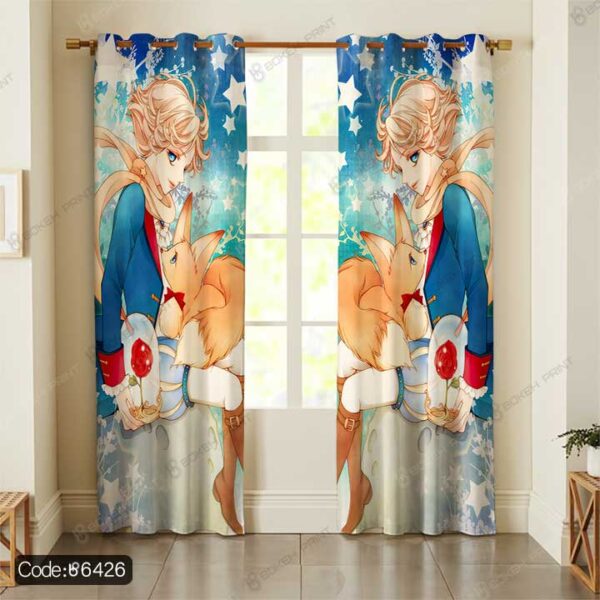 پرده پانچ انیمه شاهزاده کوچولو کد 6426 | پرده‌ای رویایی برای دکوراسیون اتاق خواب