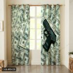 پرده طرح دلار و اسلحه – کد 6439