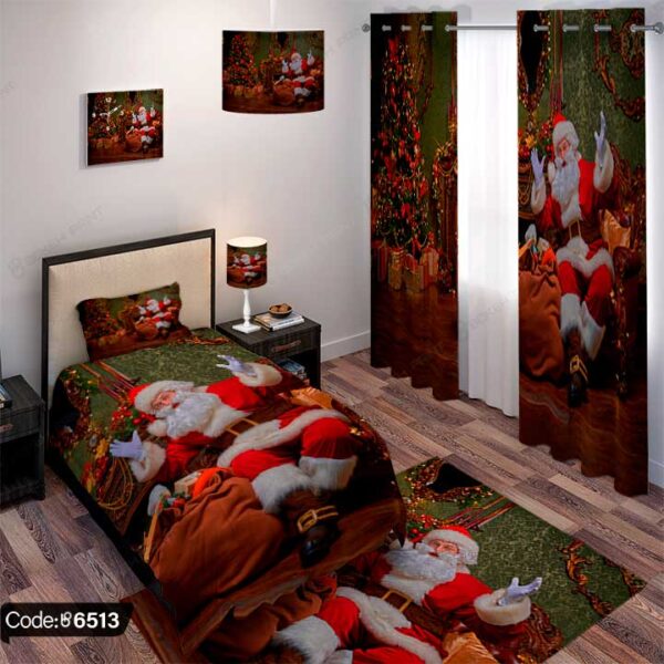 ست اتاق خواب اکسسوری بابانوئل Santa Claus برای دکوراسیون جشن کریسمس