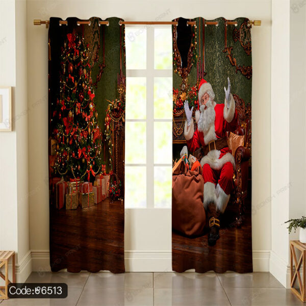 پرده بابانوئل Santa Claus برای دکوراسیون کریسمس