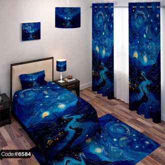 ست اتاق خواب اکسسوری نقاشی ونگوک شب‌های پرستاره، دکوراسیونی هنری و لوکس برای فضای خواب شما