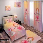 ست اتاق خواب اکسسوری طرح دختر خجالتی و یونیکرن کد 6619 شامل لوازم دکوری فانتزی برای اتاق کودک