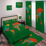 "ست اتاق خواب اکسسوری طرح نقشه جهان کد 6637، شامل وسایل دکوری مدرن و خاص برای تکمیل دکوراسیون اتاق خواب شما."