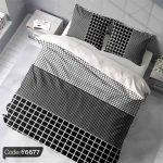 پرده پانچ شطرنجی ساده کد 6677 مناسب دکوراسیون مدرن و مینیمالیستی برای اتاق خواب و سالن