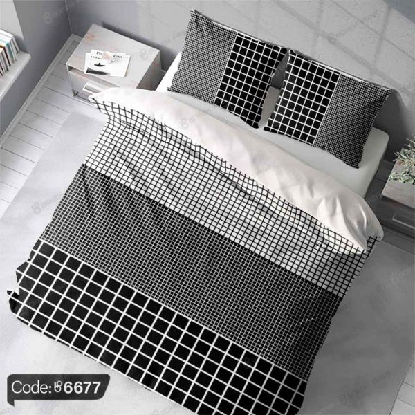 پرده پانچ شطرنجی ساده کد 6677 مناسب دکوراسیون مدرن و مینیمالیستی برای اتاق خواب و سالن