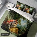 روتختی طرح فرانسوی کد 6687، طراحی کلاسیک و ظریف با الهام از استایل سلطنتی فرانسوی، مناسب دکوراسیون اتاق‌خواب لوکس