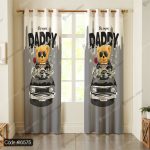 پرده با طراحی تدی Teddy و ماشین کد 6575، مناسب برای دکوراسیون اتاق خواب کودک با تم کارتونی و فانتزی.