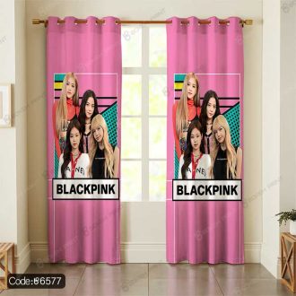 پرده طرح بلک پینک Black Pink با طراحی منحصر به فرد و کد 6577، مناسب برای تزیین اتاق خواب و دکوراسیون مدرن.