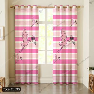 پرده طرح سه بعدی فلامینگو، دکوراسیونی شیک و مدرن برای اتاق شما