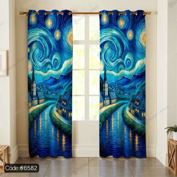 پرده نقاشی ونگوک شب‌های پرستاره، دکوراسیون هنری و شیک برای اتاق شما