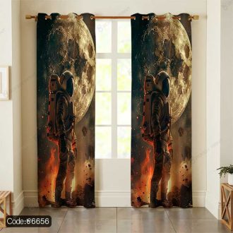 "پرده طرح فضانورد کد 6656 با طراحی فانتزی و فضایی برای طرفداران دنیای فضا و نجوم