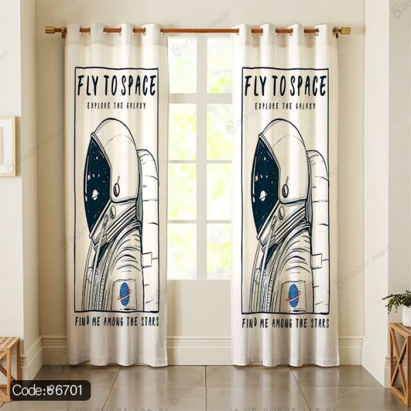 پرده طرح فضانورد کد 6701 با طراحی مدرن و الهام‌گرفته از دنیای فضا و کهکشان