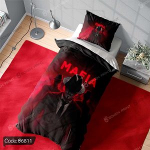 روتختی طرح مافیا کد 6811 با تصویر چند مرد نقاب‌دار مافیایی و ترکیب رنگ قرمز و مشکی