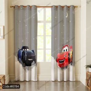 پرده کودکانه با طرح مک کوئین از انیمیشن ماشین‌ها، مناسب اتاق پسرانه، کد 6784